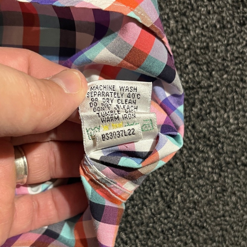 Bugatchi Uomo Mens Classic Fit Multicolor Plaid Long Sleeve Button Down Shirt L - Picture 7 of 11